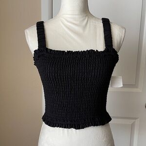 Steve Madden Black Stretch Crop Top Size Small